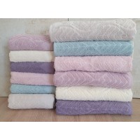 Набір махрових турецьких рушників Cestepe VIP Cotton Aksin 50х90 6 штук + 70х140 6 штук