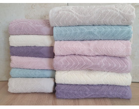 Набір махрових турецьких рушників Cestepe VIP Cotton Aksin 50х90 6 штук + 70х140 6 штук