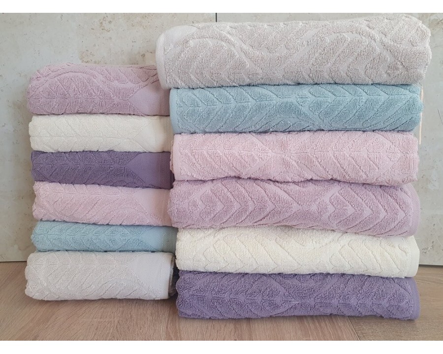 Набор махровых турецких полотенец Cestepe VIP Cotton Aksin 50х90 6 штук + 70х140 6 штук