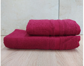 Набір турецьких махрових рушників Ada Turkey 50х90+70х140 Cherry