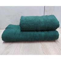 Набір турецьких махрових рушників Ada Turkey 50х90+70х140 Dark Green