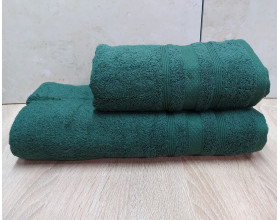 Набір турецьких махрових рушників Ada Turkey 50х90+70х140 Dark Green