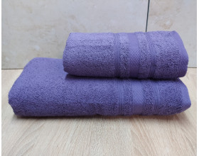 Набір турецьких махрових рушників Ada Turkey 50х90+70х140 Dark Purple