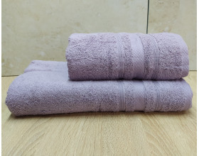 Набір турецьких махрових рушників Ada Turkey 50х90+70х140 Light Lilac