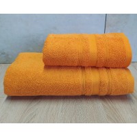Набір турецьких махрових рушників Ada Turkey 50х90+70х140 Orange