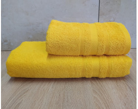 Набір турецьких махрових рушників Ada Turkey 50х90+70х140 Yellow