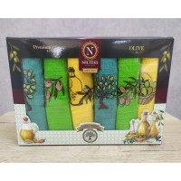 Набор полотенец кухонных Nilteks 6 штук 45х65 вафельные с вышивкой Olive 3