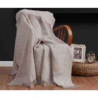 Плед-покривало бавовняне Eponj Home Keten Linen Bej 170х220