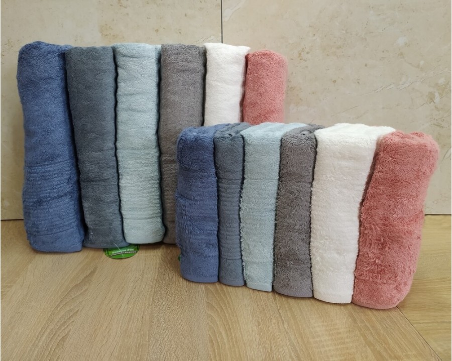 Набор турецких махровых полотенец Cestepe 50х90 6 штук + 70х140 6 штук Bamboo Sarev