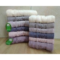 Набор турецких махровых полотенец Cestepe 50х90 6 штук + 70х140 6 штук Bamboo Damaks