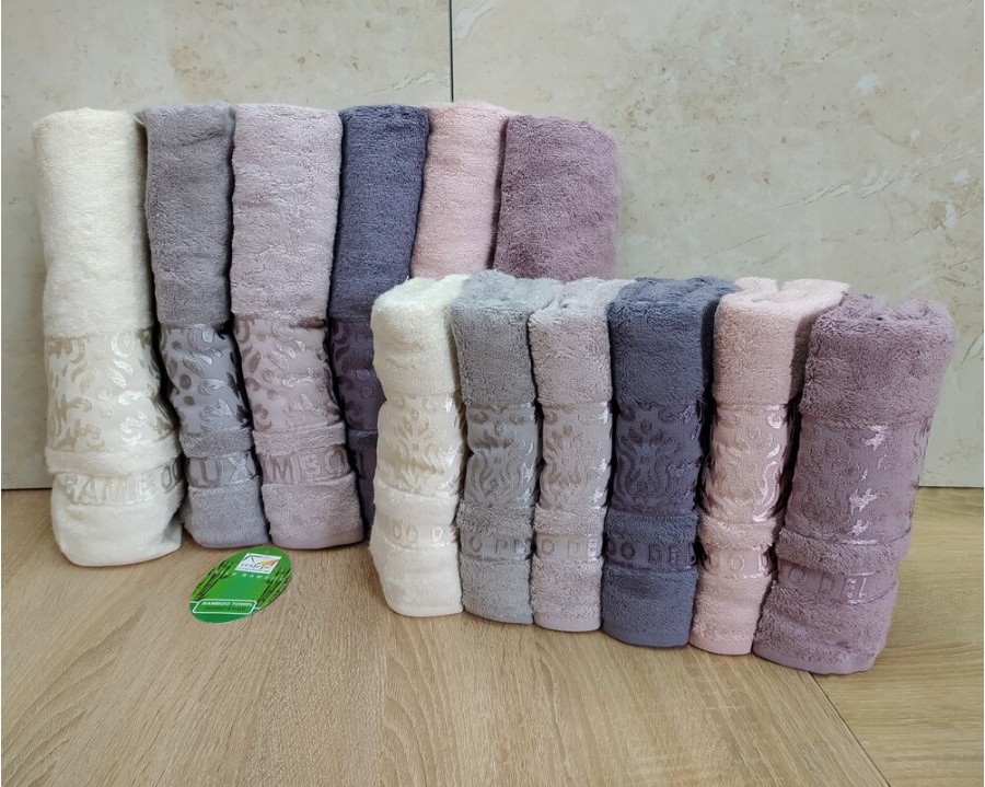 Набор турецких махровых полотенец Cestepe 50х90 6 штук + 70х140 6 штук Bamboo Damaks