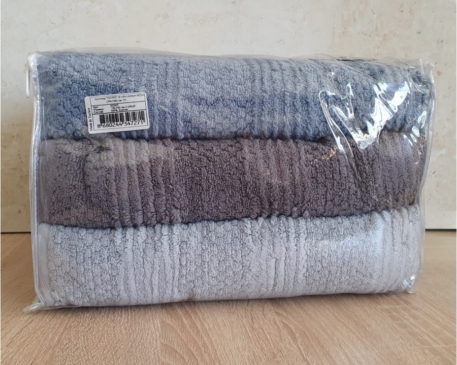 Набор турецких махровых полотенец Cestepe MicroCotton Premium 3 штуки 70x140 Nesha 600 г/м2