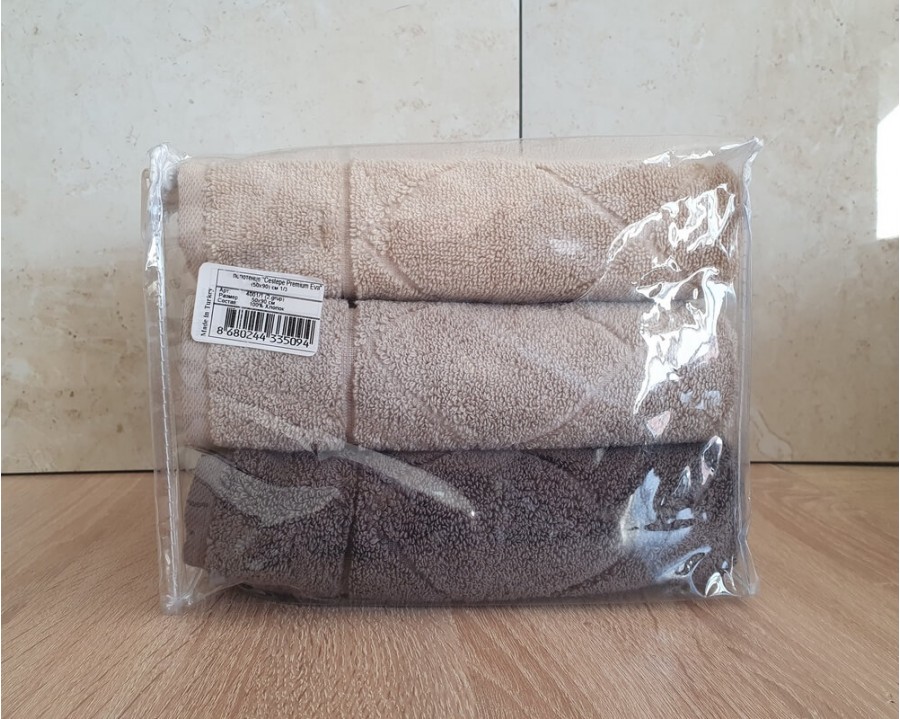 Набір турецьких махрових рушників Cestepe MicroCotton Premium 3 штуки 50x90 Eva 2 600 г/м2