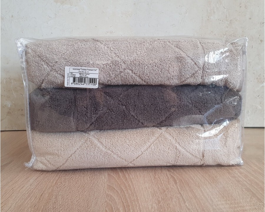 Набір турецьких махрових рушників Cestepe MicroCotton Premium 3 штуки 70x140 Eva 2 600 г/м2