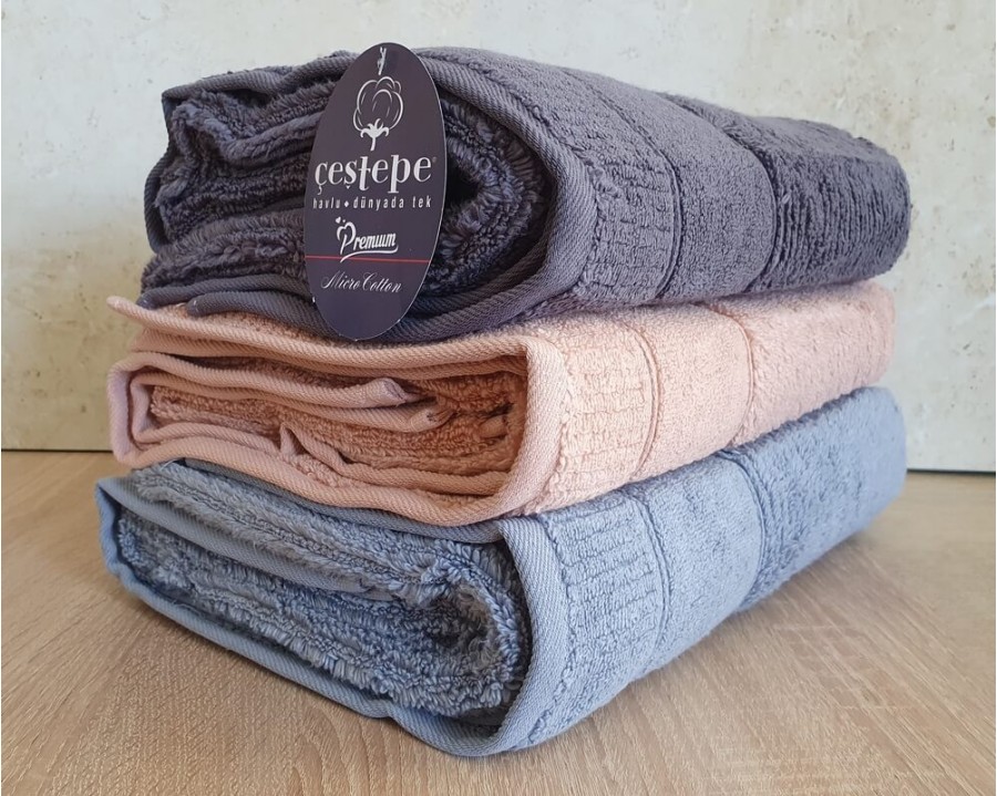 Набір турецьких махрових рушників Cestepe MicroCotton Premium 3 штуки 70x140 Nevara 600 г/м2