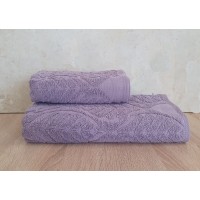 Набор махровых турецких полотенец Cestepe VIP Cotton 50х90+70х140 Aksin Violet