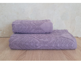 Набір махрових турецьких рушників Cestepe VIP Cotton 50х90+70х140 Aksin Violet