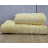 Набір турецьких махрових рушників Ada Turkey 50х90+70х140 Light yellow