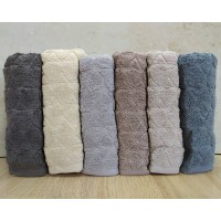 Набор турецких махровых полотенец 50х90 Gulcan 6 шт Jacquard Cotton Lux Damla