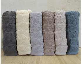 Набір турецьких махрових рушників 50х90 Gulcan 6 шт Jacquard Cotton Lux Damla
