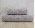 Набор махровых полотенец турецких Gulcan 50х90+70х140  Jacquard Cotton Lux Motif Beige