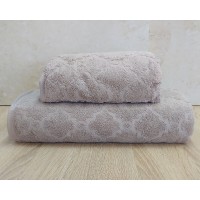 Набор махровых полотенец турецких Gulcan 50х90+70х140  Jacquard Cotton Lux Motif Beige