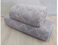 Набор махровых полотенец турецких Gulcan 50х90+70х140  Jacquard Cotton Lux Motif Beige