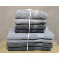 Набор турецких махровых полотенец Lorine soft colors Gri 4 штуки 50х90 + 4 штуки 70х140