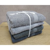 Набор турецких махровых полотенец 4 штуки Lorine soft colors Gri 50х90