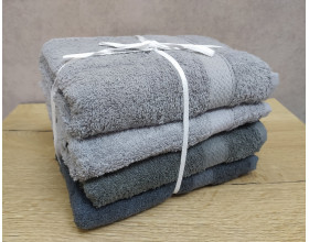 Набір турецьких махрових рушників 4 штуки Lorine soft colors Gri 50х90
