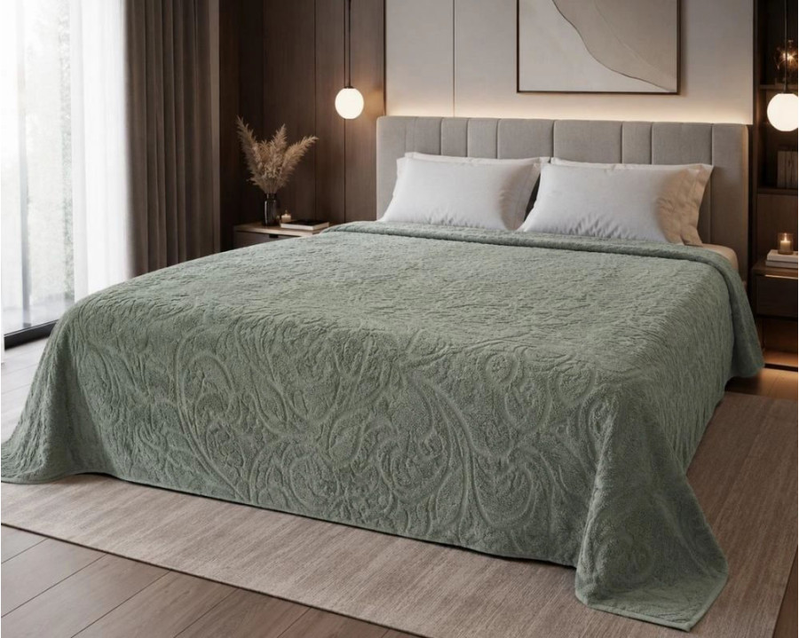 Простирадло махрове жакардове Parisa Home 200х220 щільність 400 г/м2 м'ята