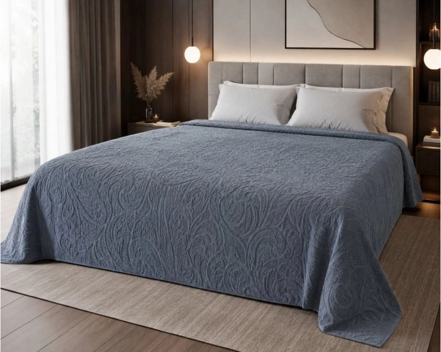 Простирадло махрове жакардове Parisa Home 150х200 щільність 400 г/м2 сіре