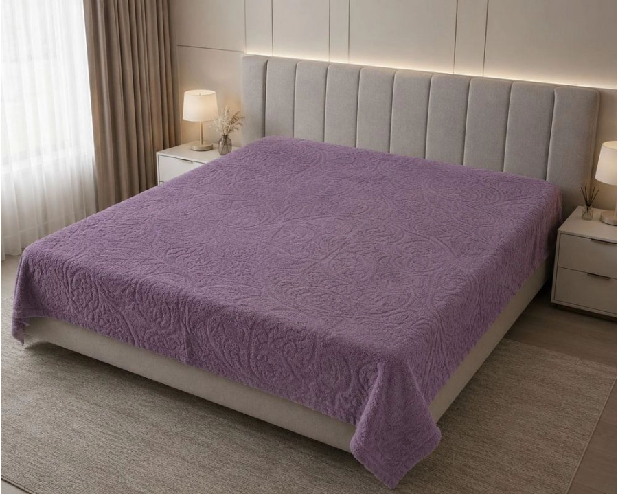 Простынь махровая жаккардовая Parisa Home 150х200 плотность 400 г/м2 лаванда