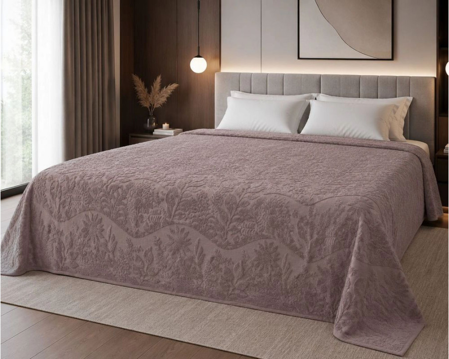 Простынь махровая жаккардовая Parisa Home Premium 200х220 плотность 470 г/м2 лиловая
