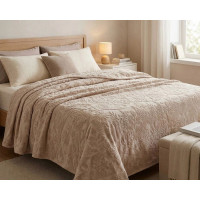 Простирадло махрове жакардове Parisa Home Premium 200х220 щільність 470 г/м2 пудра