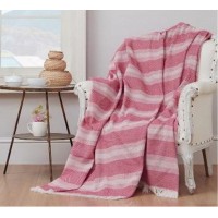 Плед-покрывало хлопковое Eponj Home Kareli Dokuma Pembe 190х220
