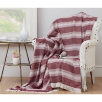 Плед-покривало бавовняне Eponj Home Kareli Dokuma Bordo 190х220