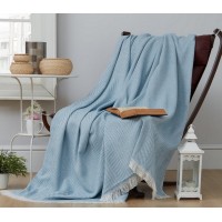 Плед-покривало бавовняне Eponj Home Krapon Dokuma Turkuaz 190х220