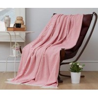 Плед-покрывало хлопковое Eponj Home Krapon Dokuma Pembe 190х220