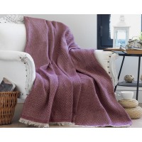 Плед-покривало бавовняне Eponj Home Krapon Dokuma Bordo 190х220