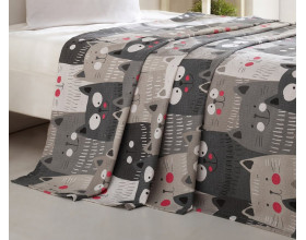 Покрывало вафельное Eponj Home 160x235 Duvarda Kediler Gri