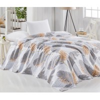 Покрывало вафельное Eponj Home 200x235 Altin Yaprak gri