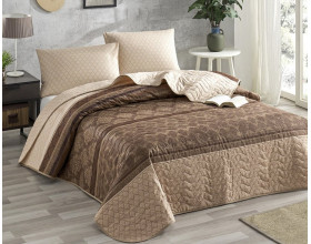 Покрывало стеганое Eponj Home Creative Kahve 160х220 с наволочкой 50х70