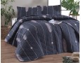 Покрывало стеганое двустороннее EnLora Home ранфорс Modena Lacivert 225х240 с наволочками 50х70