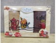 Набор полотенец кухонных 30х50 см Cotton Deluxe 3 штуки махровые с вышивкой Кофе 1
