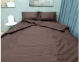 Постельное белье LARA сатин-страйп Brown d13034d двуспальное