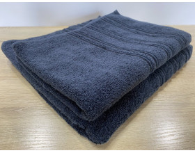 Набор махровых полотенец 50х90+70х140 GM TEXTILE Узбекистан полосы 450 г/м2 графит