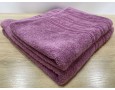 Набор махровых полотенец 50х90+70х140 GM TEXTILE Узбекистан полосы 450 г/м2 светло малиновый