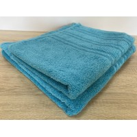 Набор махровых полотенец 50х90+70х140 GM TEXTILE Узбекистан полосы 450 г/м2 голубой