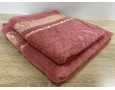 Набор махровых полотенец 50х90+70х140 GM TEXTILE Узбекистан Цезарь 450 г/м2 терракотовый